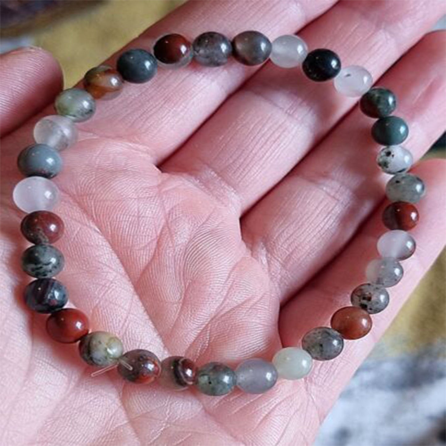 Ganesha Handicrafts, Africa Bloodstone Bracelet, Image of Bloodstone Stretchable Bracelet, Bloodstone Stretchable Bracelet, Natural African Bloodstone Bracelet, Trends for Bracelet.