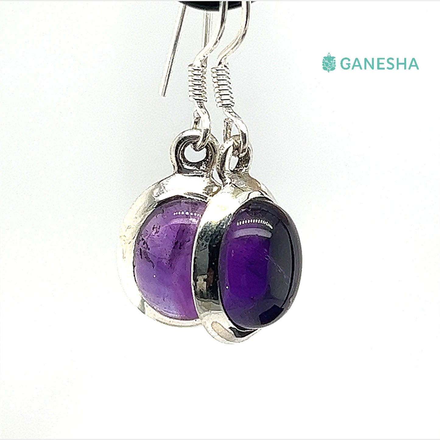 Ganesha Handicrafts, Amethyst Cabochon , 925 Sterling Silver jewellery Gift Set With Free Chain, Amethyst Cabochon , 925 Sterling Silver jewellery Chain, 925 Sterling Silver jewellery , Womens - 925 Sterling Silver jewellery Gift Set With Free Chain, Fashion- 925 Sterling Silver jewellery Gift Set With Free Chain, Trending Womens Jewellery Gift, 925 Sterling Silver.