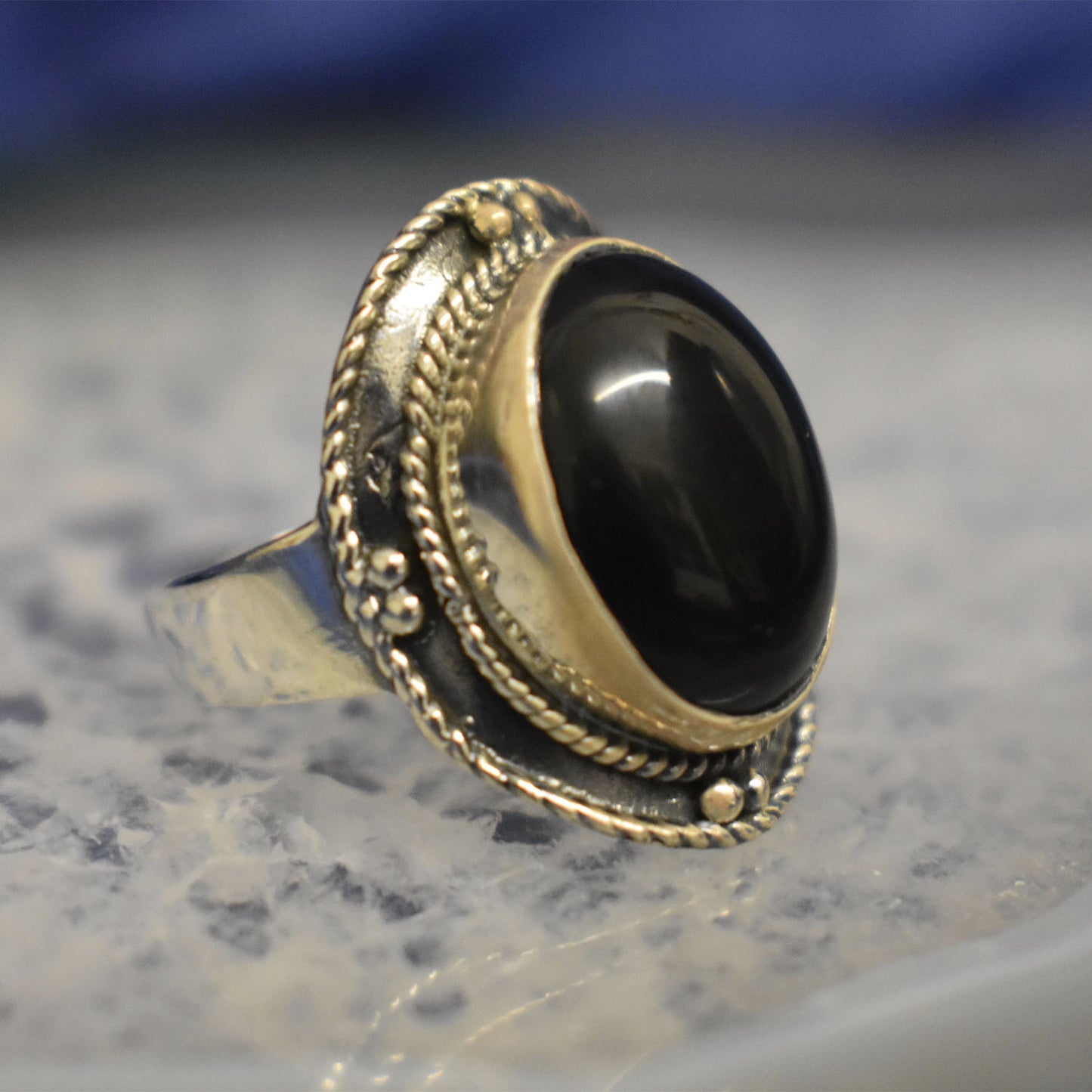 Ganesha Handicrafts, Black Onyx Thick Setting, Womens Fashion Black Onyx Thick Setting, New trending Onyx Thick Setting,