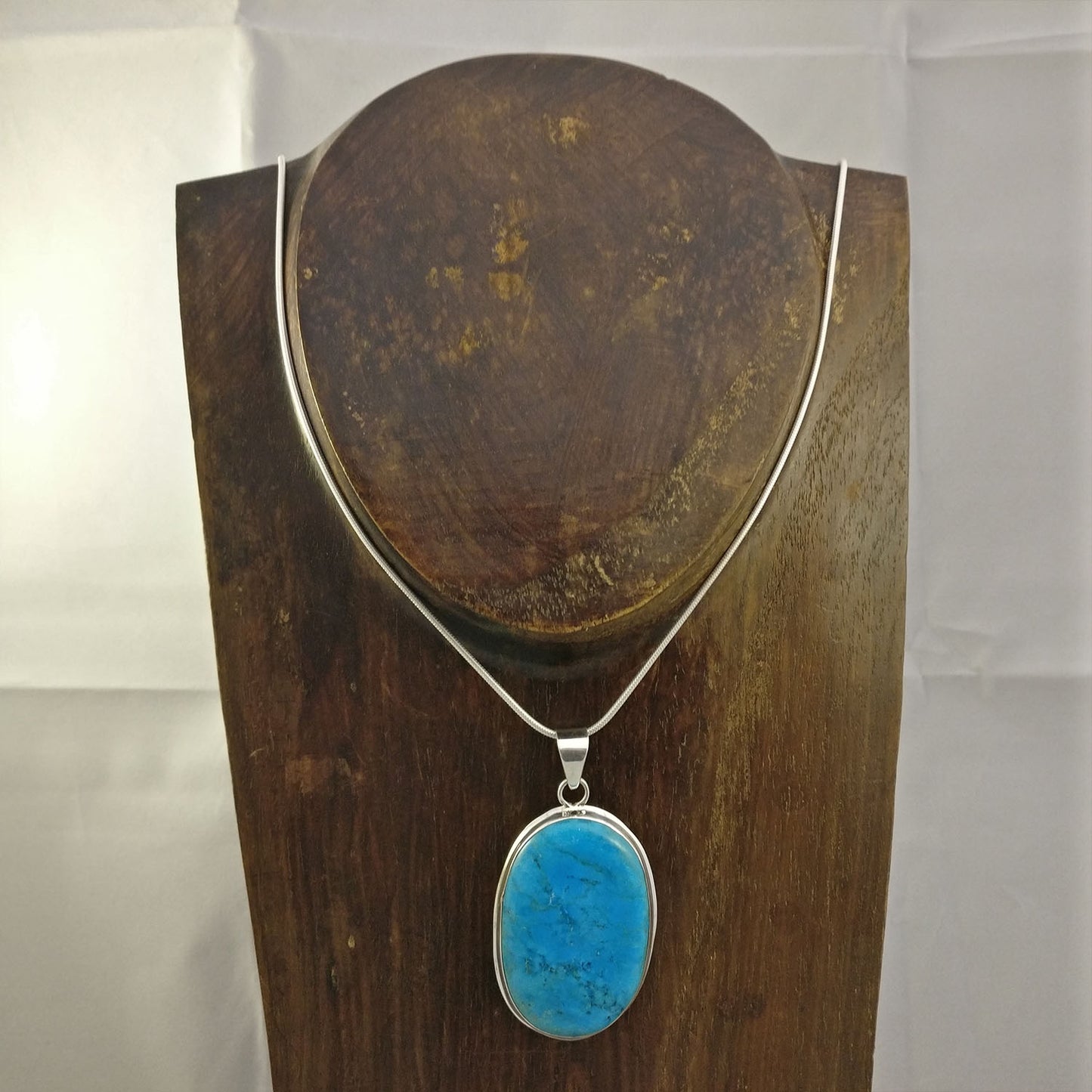 Ganesha Handicrafts, Blue Turquoise Long Pendant | 925 Sterling Silver, Women's 925 Sterling Silver, Trending foe womens Long Pendant, Blue Pendant.