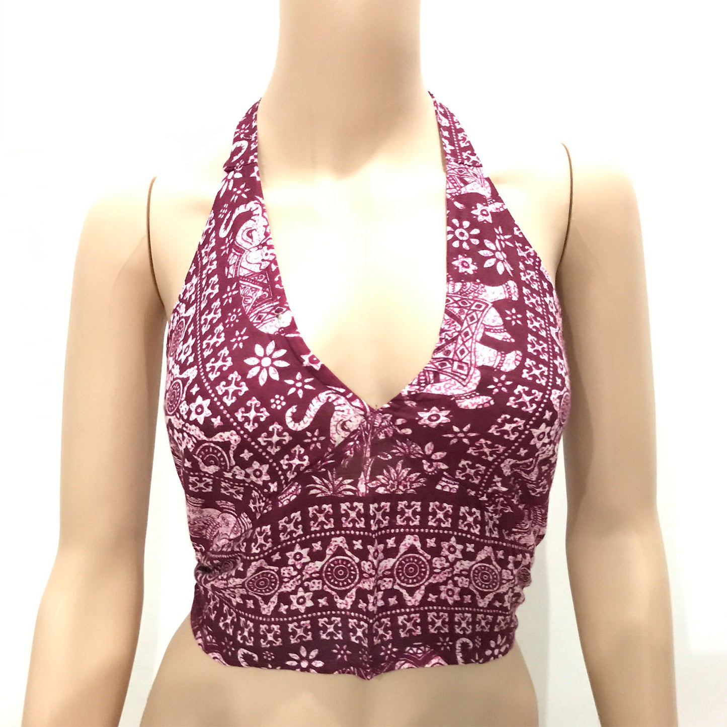 Ganesha handicrfats Choli Indian Top Crop Dress Back Less Halter Neck, Halter Neck, Dress Back Less, Top Crop Dress, Choli Indian Top, Indian Crop Top, back less Halter Neck, Meroon Crop Top