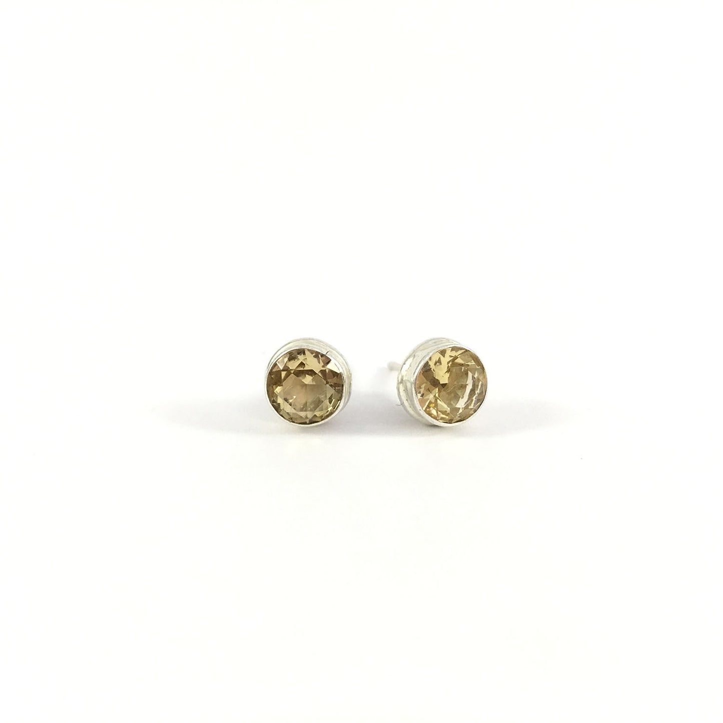 Ganesha Handicrafts Citrine Stud Unisex Earrings 925 Sterling Silver, Sterling Silver, Unisex Earrings, Stud, Men & Womens Earrings, Citrine Stud, Unisex Stud