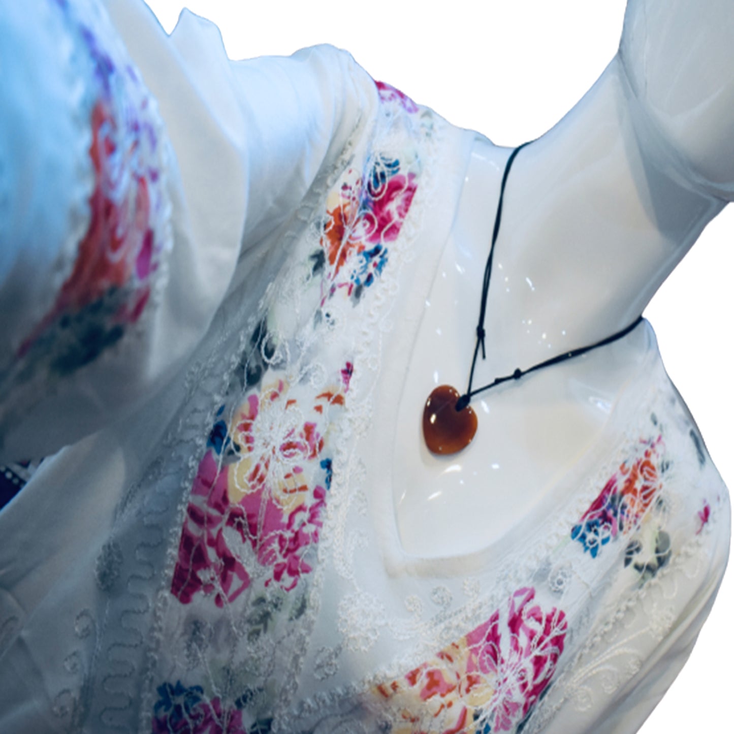Ganesha Handicraft Colourful white blouse shirt , Model shirt , White and multicolour border shirt , Trending shirt , Colourful shirt