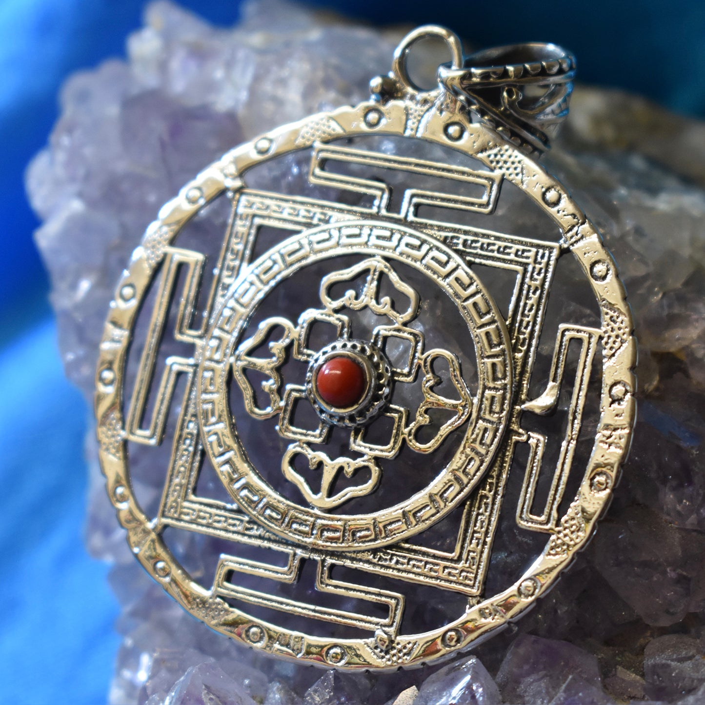 Ganesha Handicrafts, Coral Mandala Pendant (925), Coral Pendant, 925-Coral Mandala Pendant, Women's Trending Pendant, New Model Pendant, Womens New Modern Pendant, Fashion For Womens Pendant.