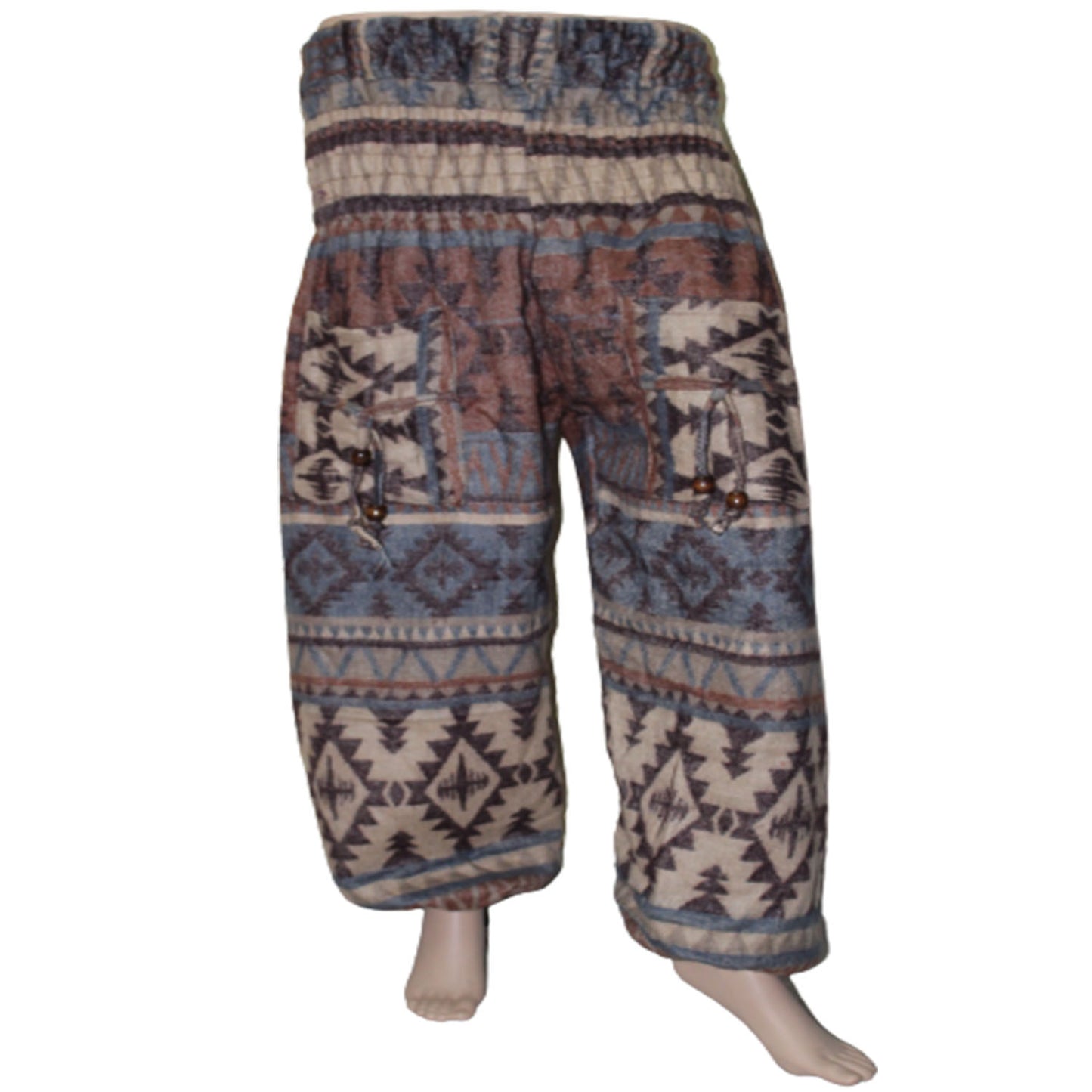 Ganesha Handicrafts, Cuffed Woolen Printed Casual Trousers, Cuffed Woolen Casual Trousers, Cuffed Casual Trousers, Women's Printed Casual Trousers. Beige Colour Cuffed woolen Printed Casual Trousers.