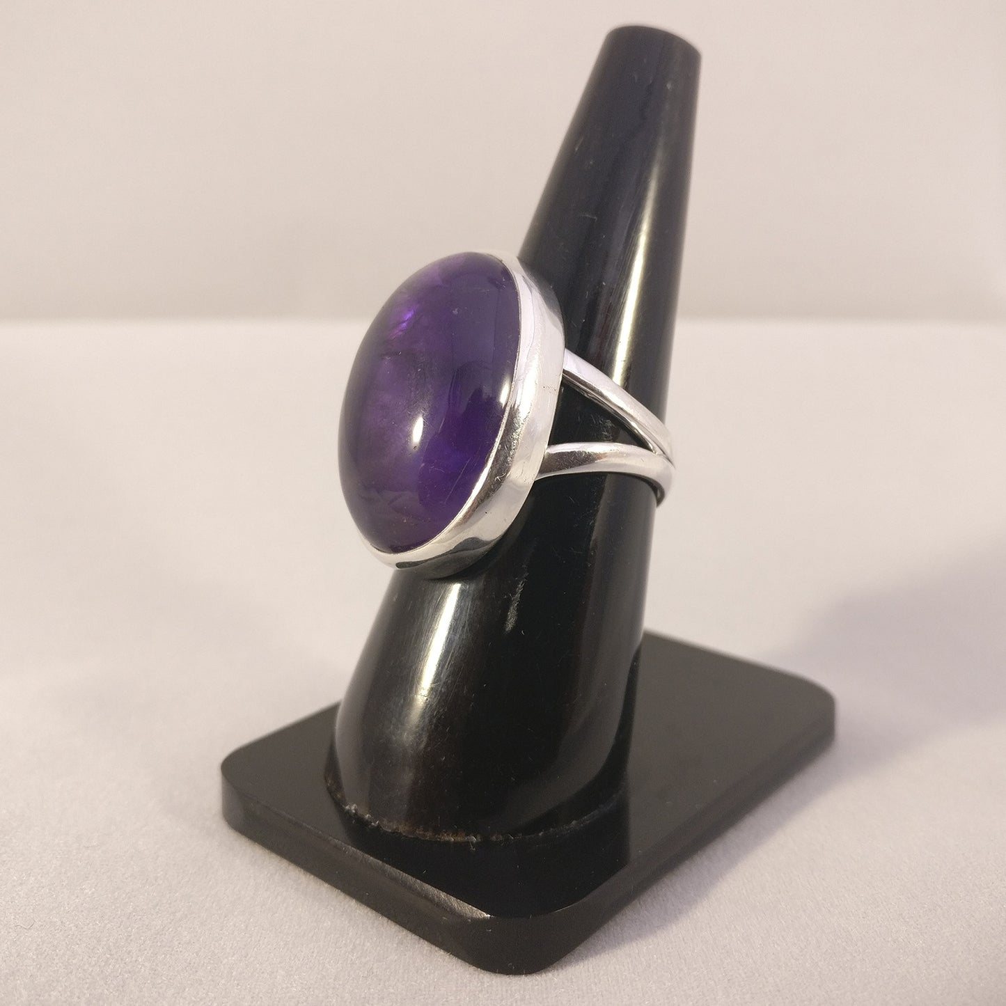 Ganesha Handicrafts, Deep Amethyst Plain Setting Ring | Size T, Deep Amethyst Plain Setting Ring, Amethyst Ring, Women's trending Ring, New Modern Women's Ring, Women's New Model Ring.