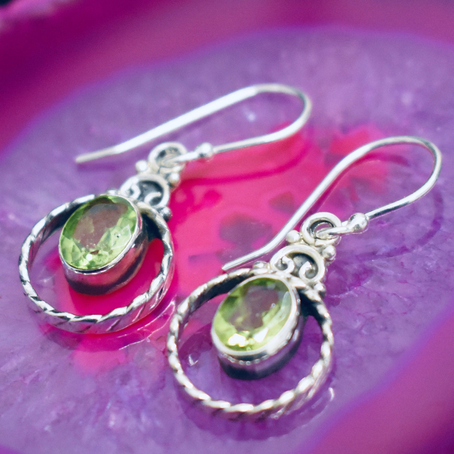 Ganesha Handicrafts, Detailed Circle Peridot Earrings, Peridot Earrings, Women's Trending Earrings, New Modern Women's Earrings, Womens Modern earrings, Women's Stylish Earrings.