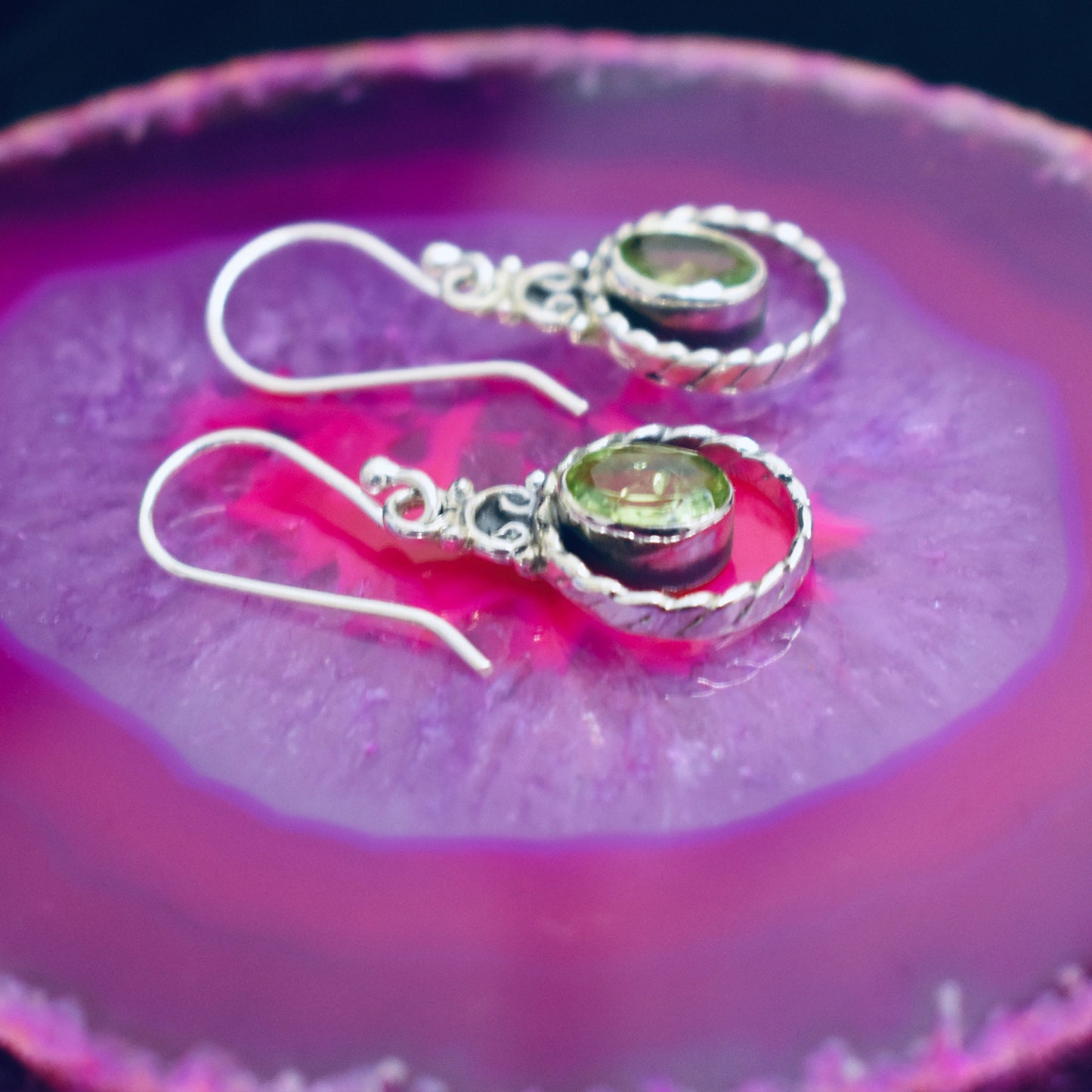 Ganesha Handicrafts, Detailed Circle Peridot Earrings, Peridot Earrings, Women's Trending Earrings, New Modern Women's Earrings, Womens Modern earrings, Women's Stylish Earrings.