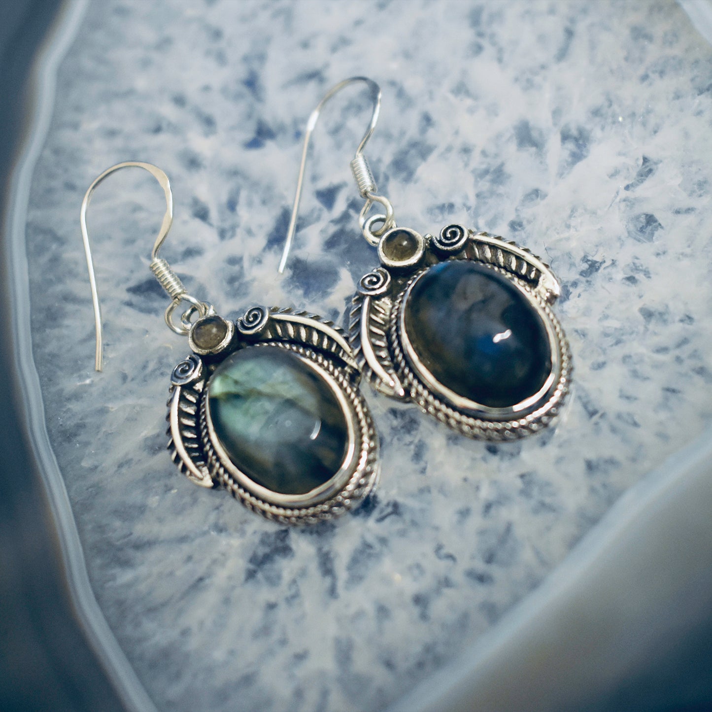 Ganesha Handicrafts, Detailed Labradorite Earrings, Labradorite Earrings, Womens Trending Earrings, New Model Womens earrings, Women's Modern Earrings, Fashion for women's Earrings.