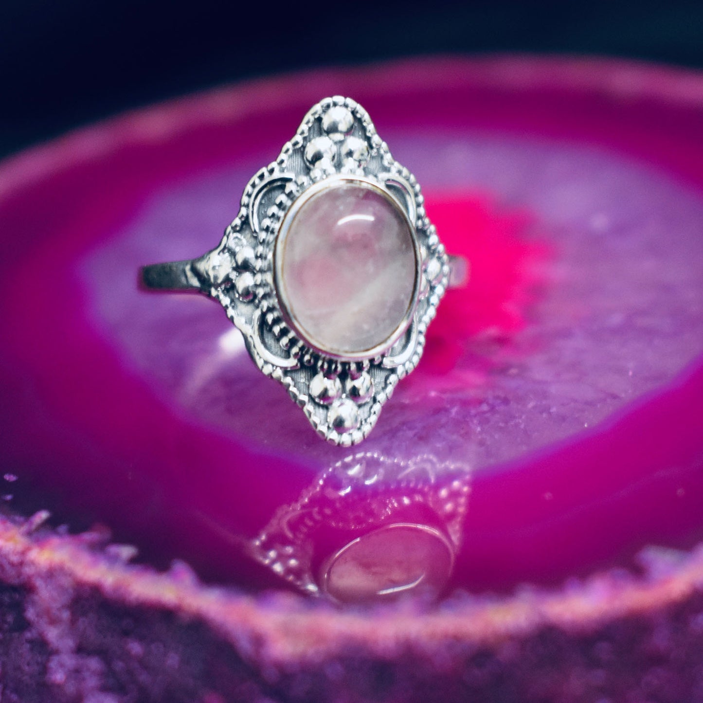Ganesha Handicrafts, Detailed Rose Quartz Ring, Rose Quartz Ring, Women's Trending Ring, Womens New Model Ring, Girl Fashion ring.