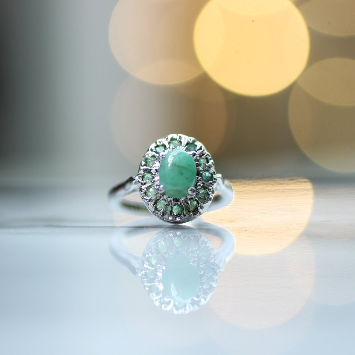 Ganesha Handicrafts, Emerald Ring, 925 Sterling Silver, Emerald Ring-925 Sterling Silver, Womens Trending Emerald Ring, Women's Fashion rings, Traditional Ring for Women's.