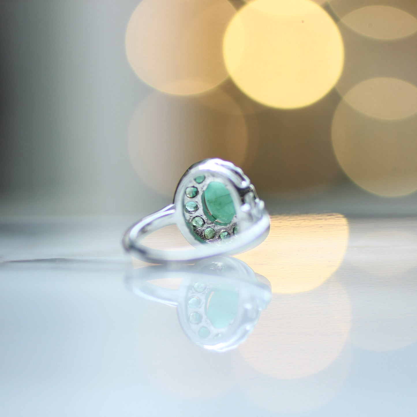 Ganesha Handicrafts, Emerald Ring, 925 Sterling Silver, Emerald Ring-925 Sterling Silver, Womens Trending Emerald Ring, Women's Fashion rings, Traditional Ring for Women's.