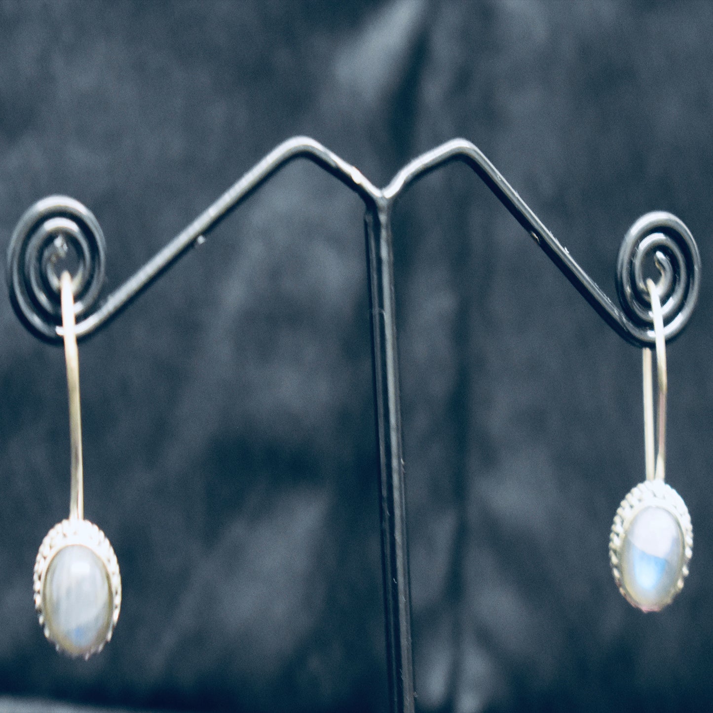 Ganesha Handicrafts, Fixed Latch Labradorite Earrings, Labradorite Earrings, Womens trending Earrings, New Model Earrings, New Modern Women's Earrings, Women's Stylish Ring.