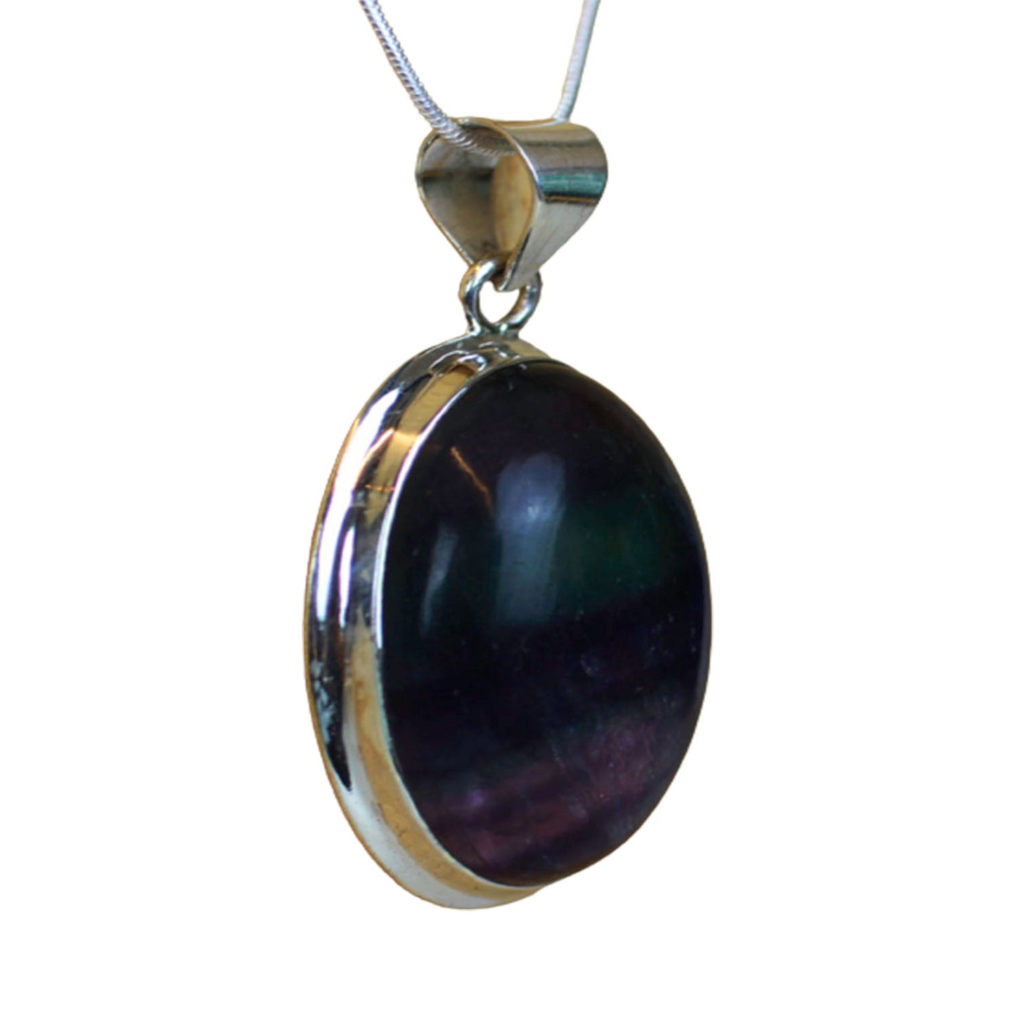 Ganesha Handicrafts, Fluorite 925 Sterling Silver Pendant, Fluorite Silver Pendant, Women's Trending Pendant, Women's fashion Pendant, Womens Traditional Pendant, Black Colour Pendant.