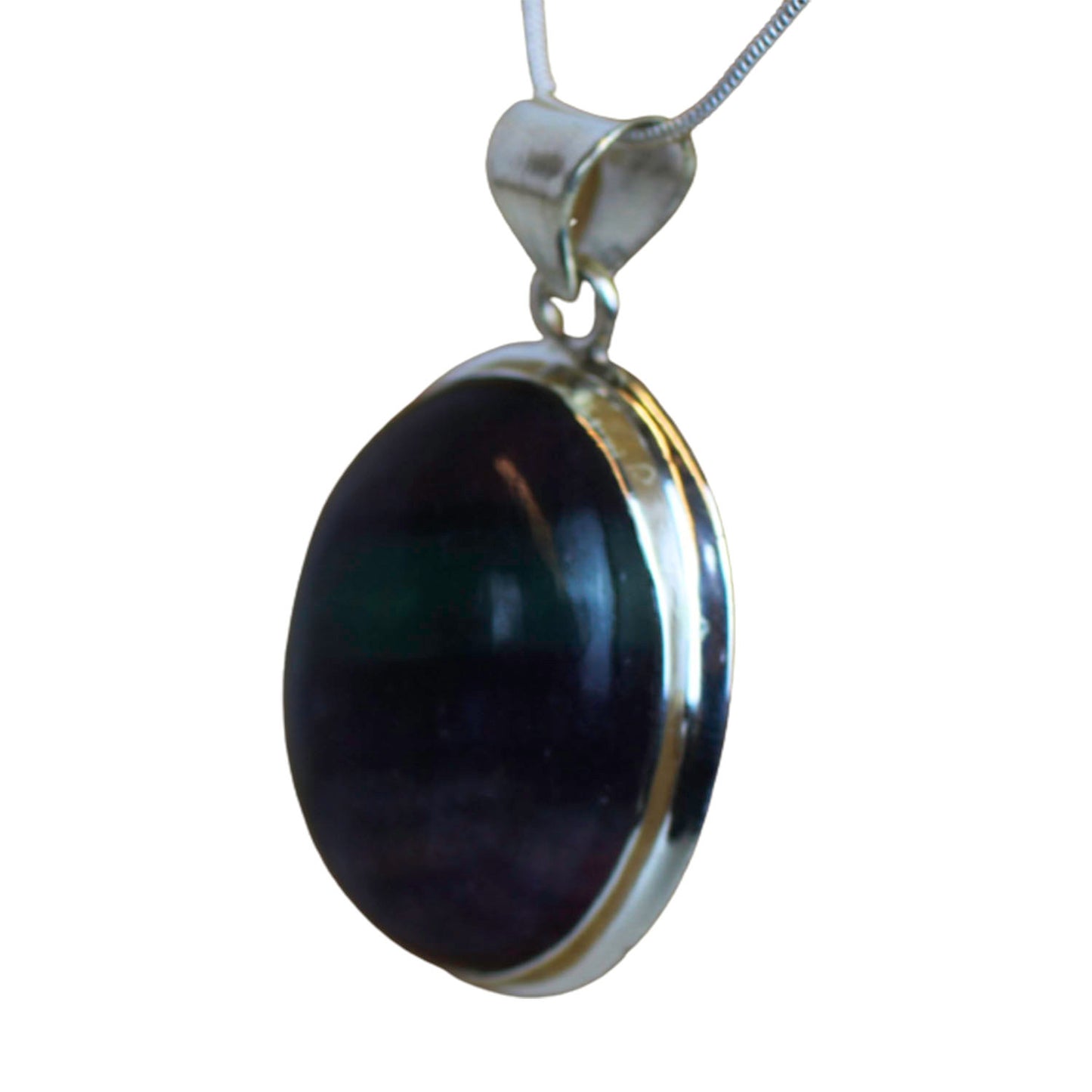 Ganesha Handicrafts, Fluorite 925 Sterling Silver Pendant, Fluorite Silver Pendant, Women's Trending Pendant, Women's fashion Pendant, Womens Traditional Pendant, Black Colour Pendant.