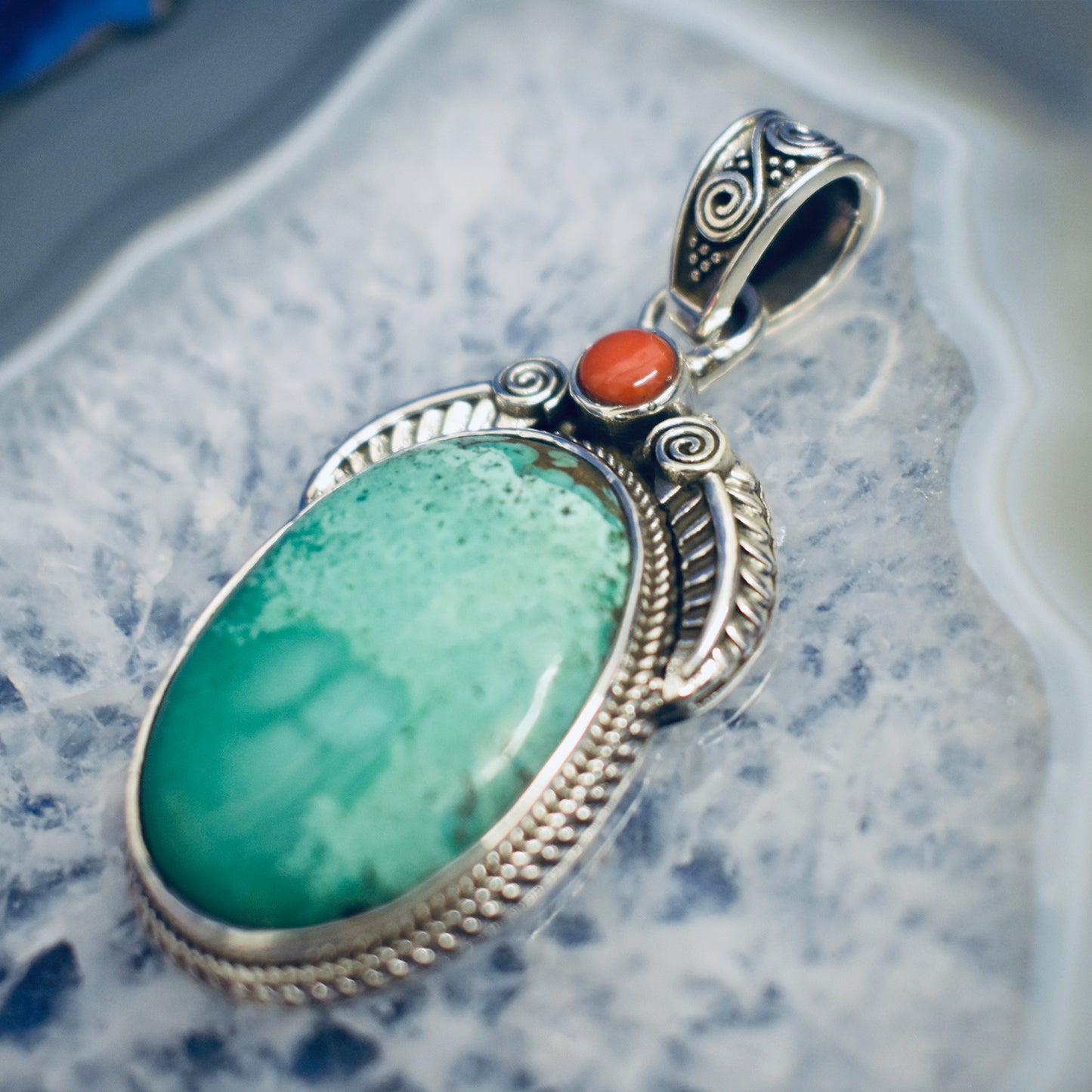 Ganesha Handicrafts, Genuine Turquoise Pendant, Turquoise Pendant, Women's Trending Pendant, New Model Women's Pendant, Womens Fashion Pendant, Traditional Pendant.