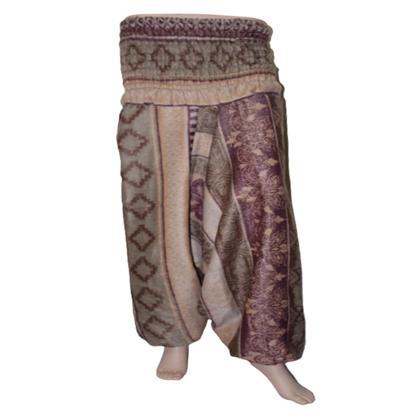 Ganesha Handicrafts, Harem Printed Woolen Trousers, Harem Trousers , Woolen Harem Pant, Women Harem Trousers, Fashion For Womens Harem Trousers, Trending Womens Trousers, Beige colour Women Harem Trousers.