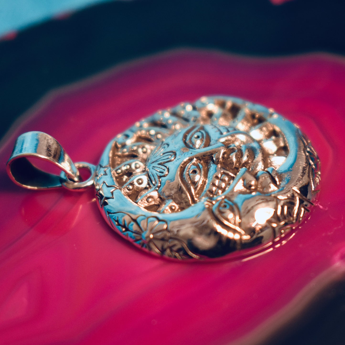Ganesha Handicrafts, Moon and Sun Pendant, Sun Model Women's Pendant, Moon Model Women's Pendant, New Model Pendant, Women's Trending Pendant, Women's Modern Pendant, Women's Stylish Pendant.