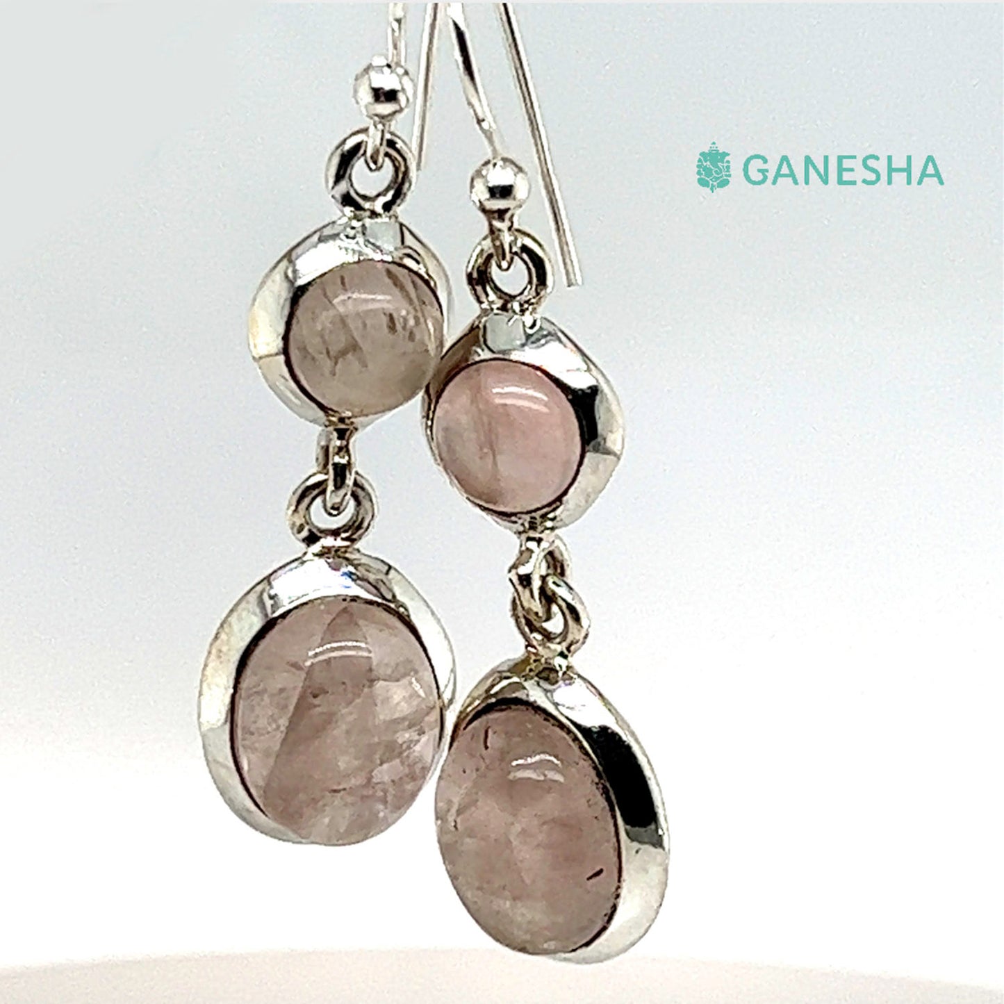 Ganesha Handicrafts, Moonstone Double-Drop Earrings - Sterling Silver (925), Moonstone Double-Drop Silver Earrings, 925 Double Drop Silver Earrings, Women's Trending Earring, Womens Traditional Earrings.