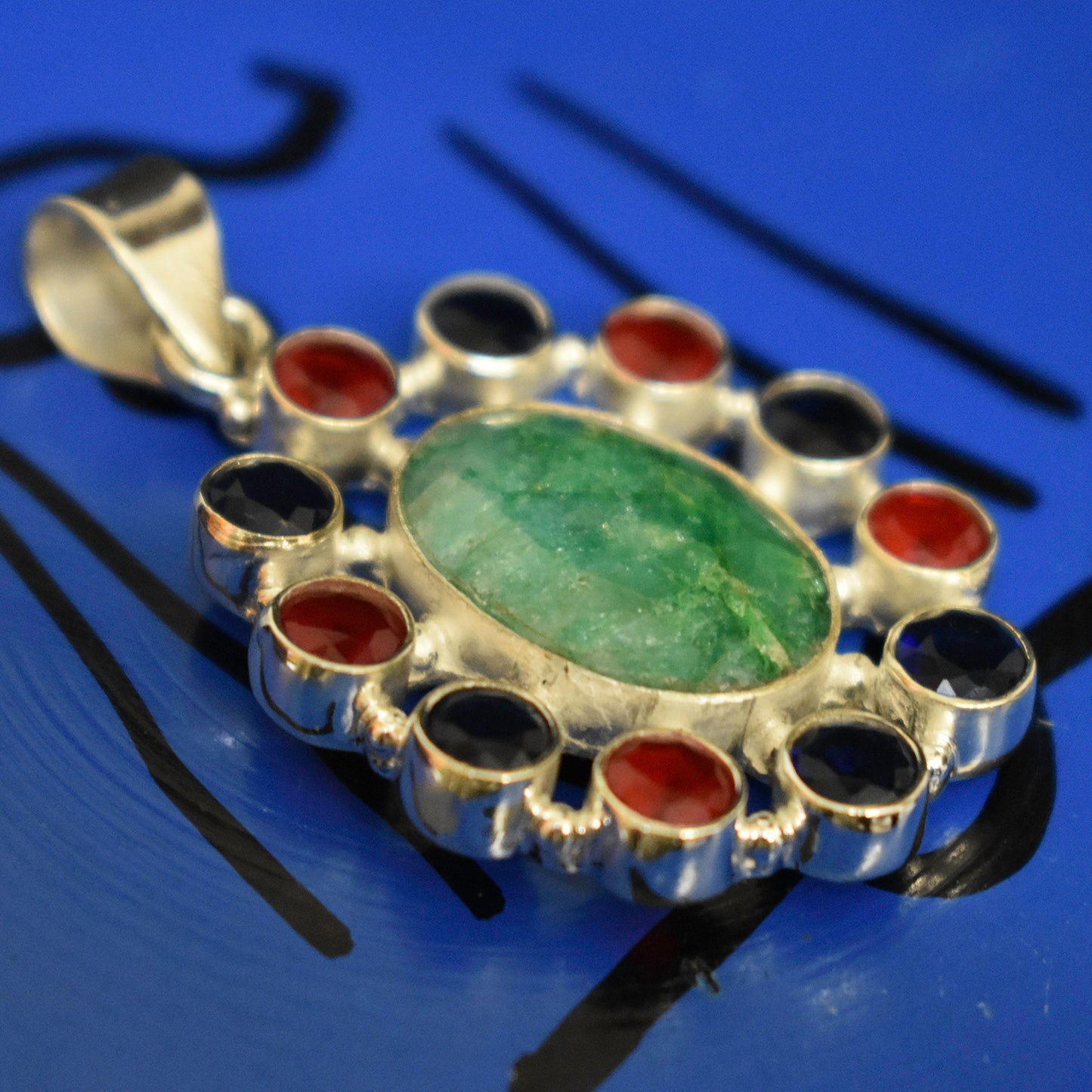 Ganesha Handicrafts, Multi Stone chakra pendant, Multi Stone pendant, Stone pendant, Women's Pendant, New Model Womens Pendant, Women's Trending Pendant, Women's Modern Pendant.