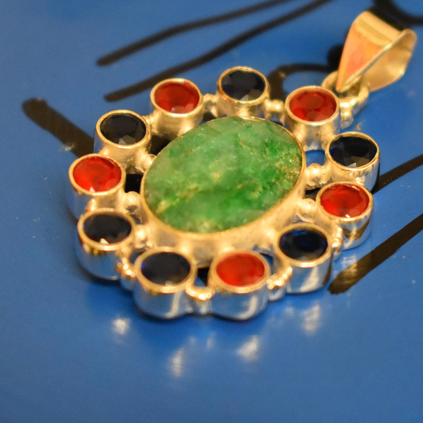 Ganesha Handicrafts, Multi Stone chakra pendant, Multi Stone pendant, Stone pendant, Women's Pendant, New Model Womens Pendant, Women's Trending Pendant, Women's Modern Pendant.
