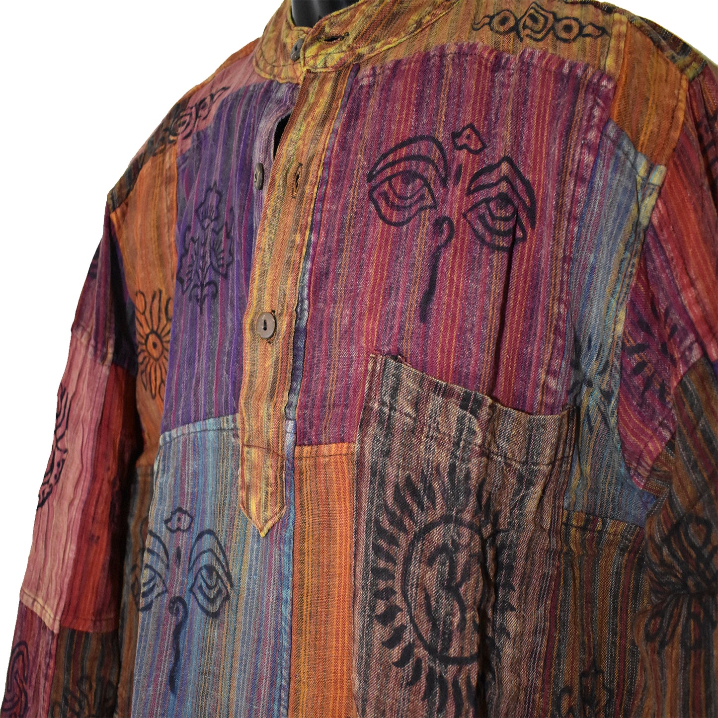 Ganesha Handicrafts, Nepalese Patchwork Long Sleeve, Long Sleeve, Men's and Women's Long Sleeve, Nepalese Long Sleeve, Nepalese Patchwork Sleeve, Fashion for Men's and Women's Sleeve. trending Sleeves. Red Colour Long Sleeve.