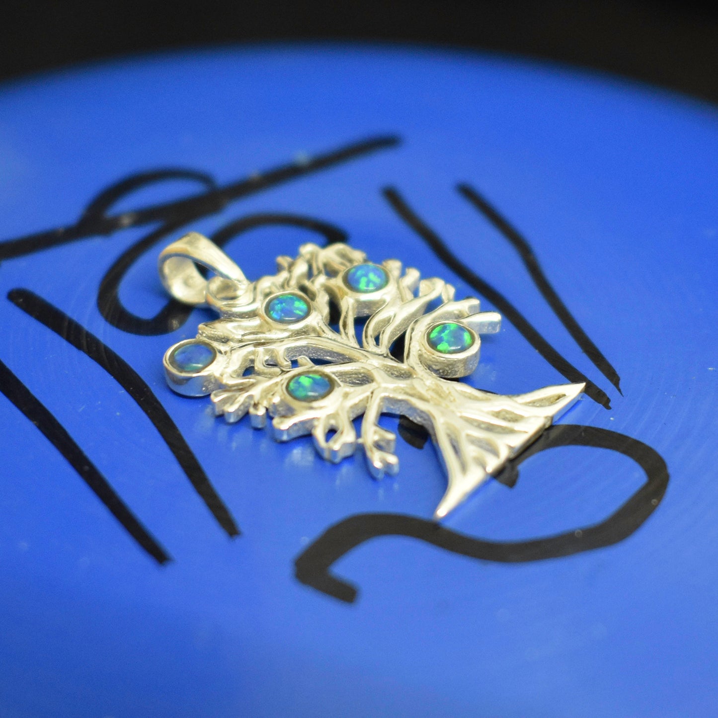 Ganesha Handicrafts, Opal Tree of life, Opal Tree of life Pendant, Women's trending Opal Pendant, New Model Pendant, Womens New Modern Style Pendant, Womens Fashion tree type Pendant.