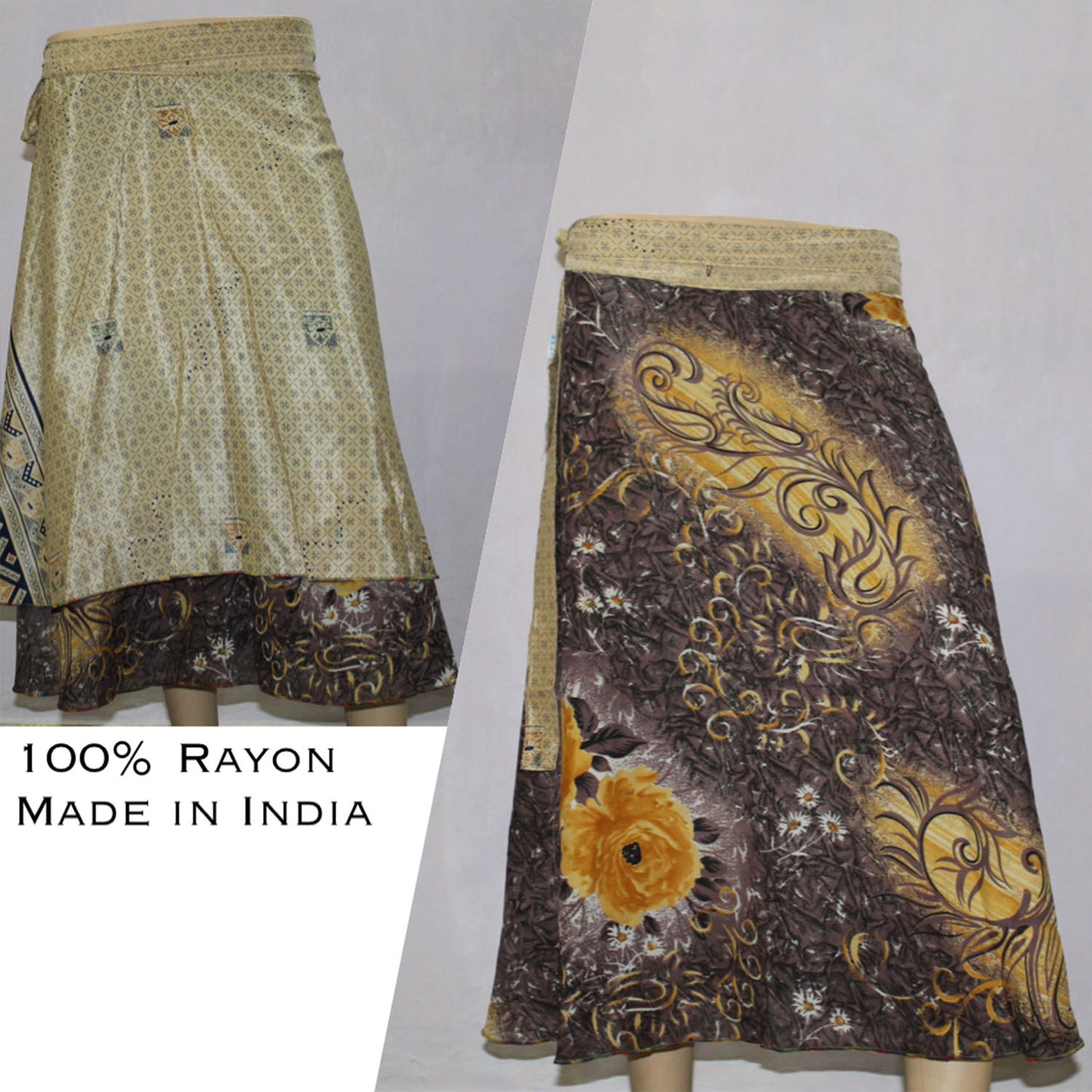 Ganesha Handicrafts, Printed Reversible Wrap Around Skirts, Womens Printed Reversible Wrap Around Skirts, Fashion Reversible Wrap Around Skirts, Around Skirts, Trending Women's Skirts.