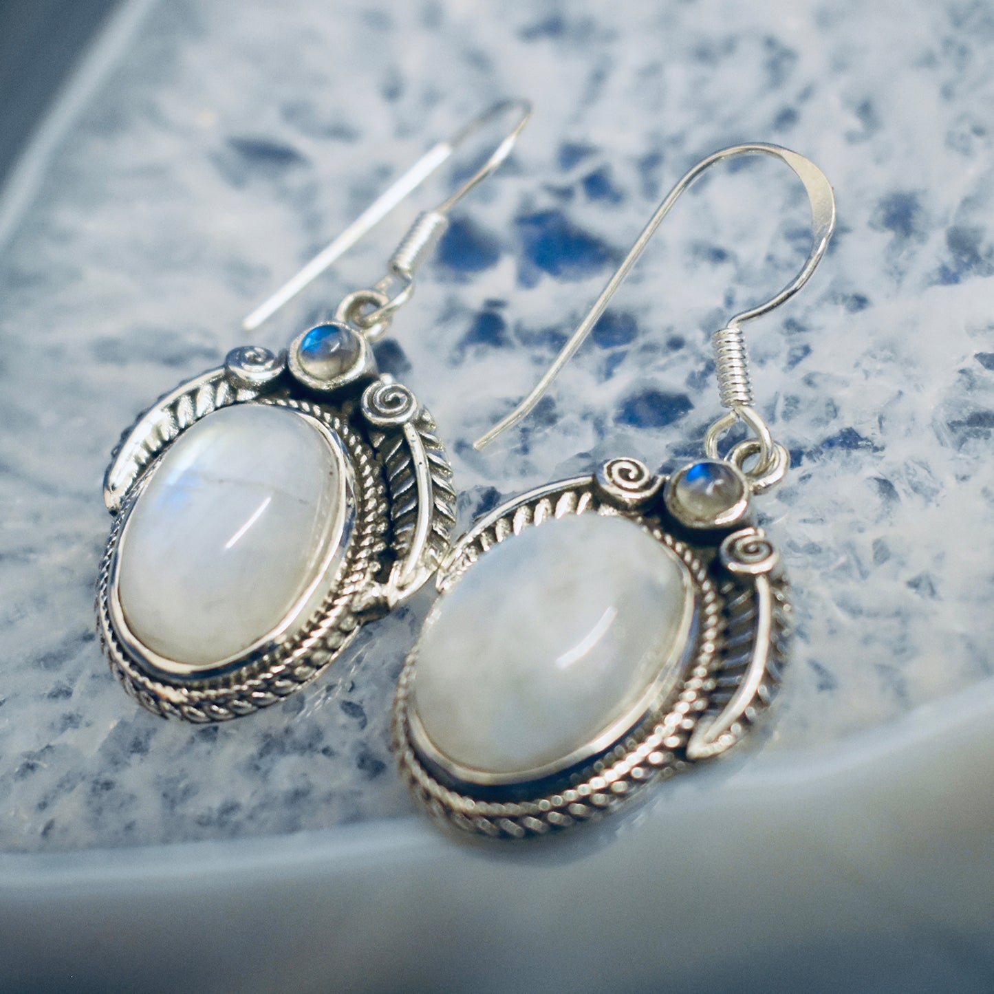 Ganesha Handicrafts, Rainbow Moonstone Earrings, Moonstone Earrings, Womens Trending Earrings, New Model Womens Earrings, Modern Womens Earrings, Women's Stylish Earring.