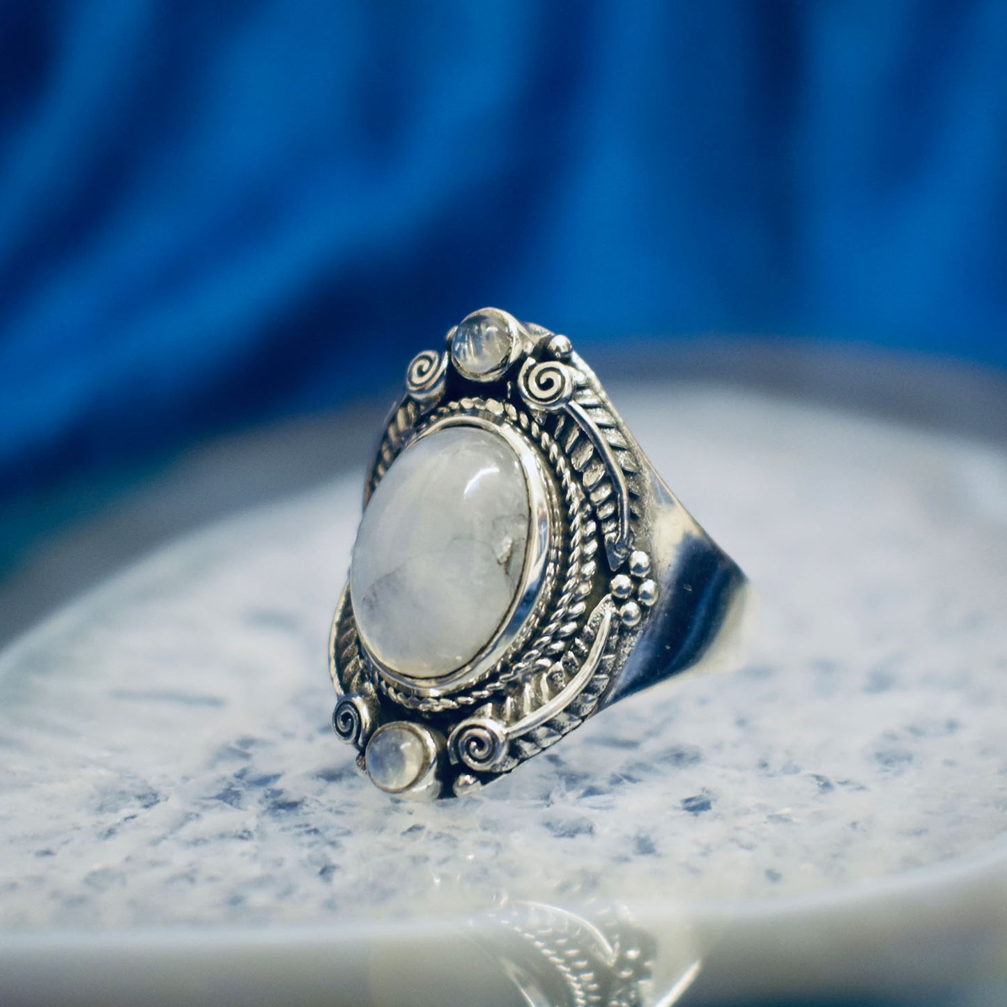 Ganesha Handicrafts, Rainbow Moonstone Ring, Moonstone Ring, Womens Trending Ring, Moonstone Style Womens Ring, New Womens Fashion Ring.