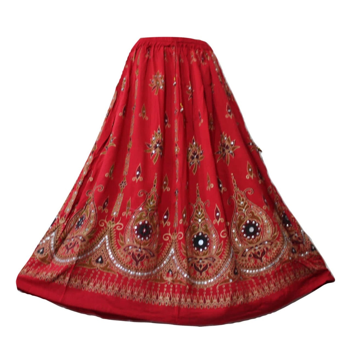 Ganesha Handicrafts, Sequin Skirt Long, Women Fashion Skirt, Women Long Skirt, Red Colour Sequin Skirt , Long Sequin Skirt.
