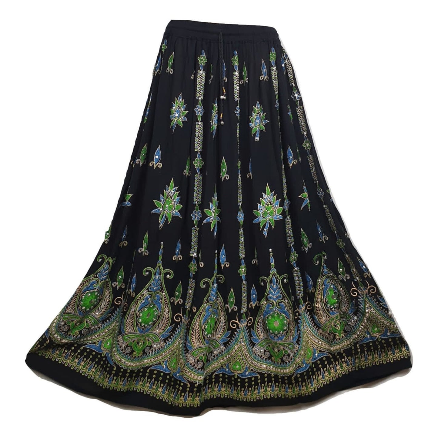 Ganesha Handicrafts, Sequin Skirt Long, Women Fashion Skirt, Women Long Skirt, Black Colour Sequin Skirt , Long Sequin Skirt.