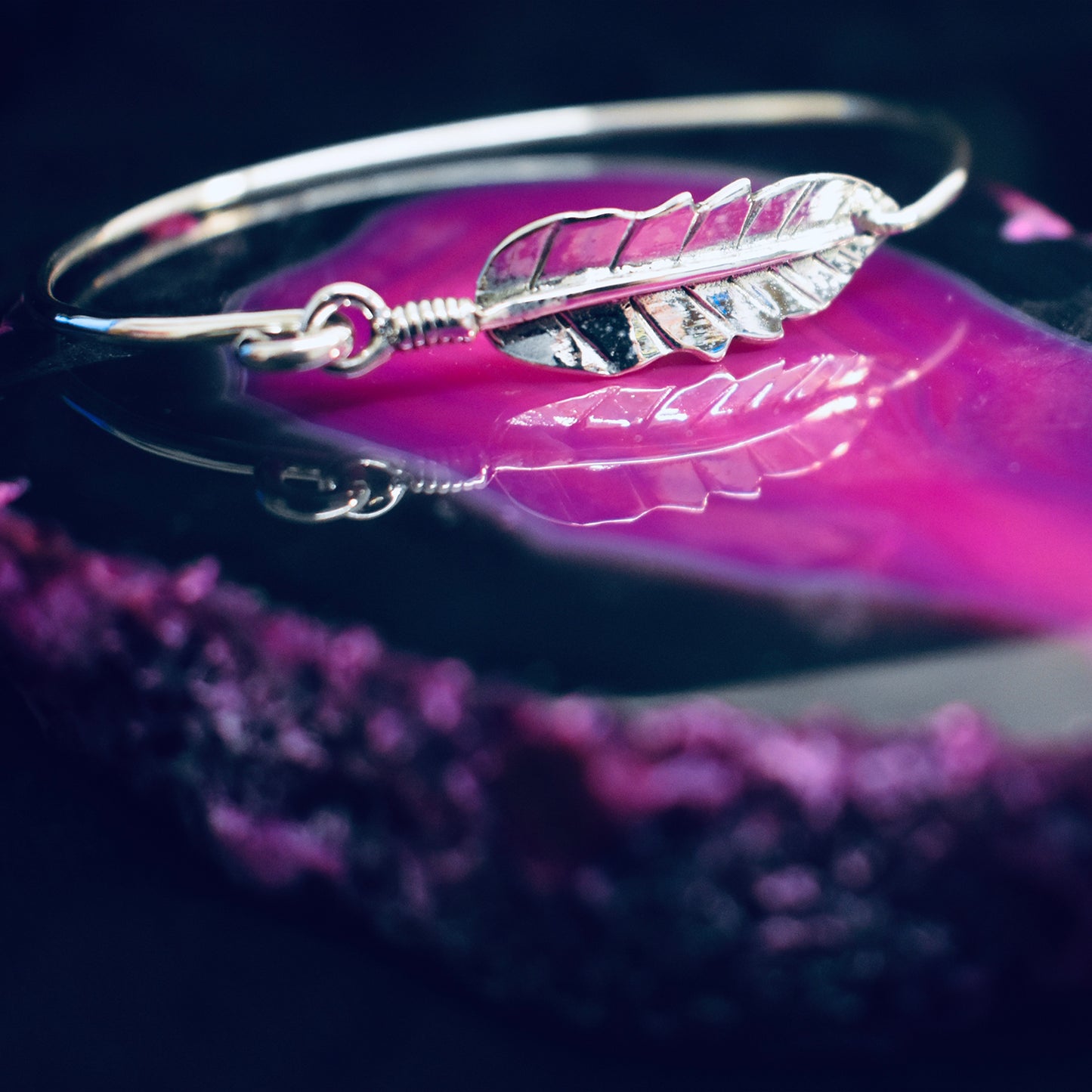 Ganesha Handicrafts, Silver Feather Bangle, Silver Bangle, Womens Bangle, Silver Feather Bangle for Women, Now Trending Bengal.