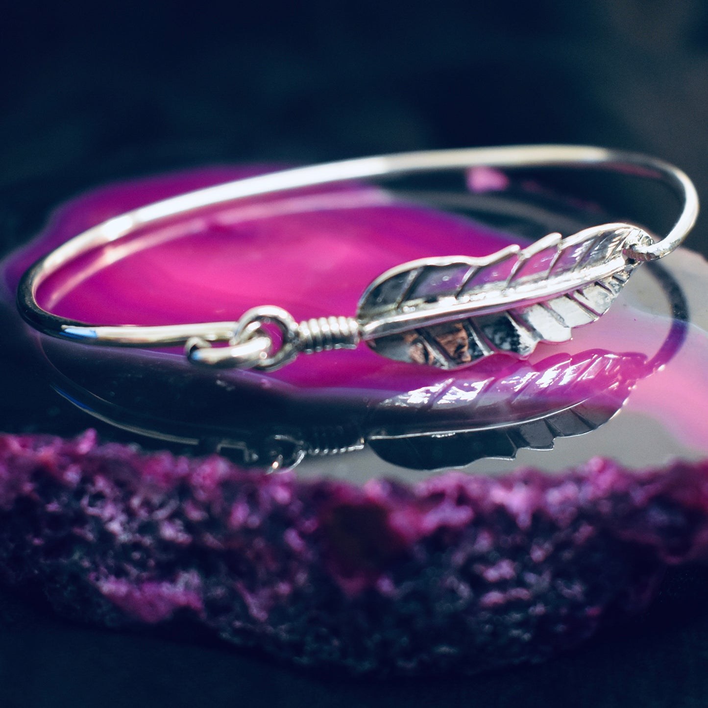 Ganesha Handicrafts, Silver Feather Bangle, Silver Bangle, Womens Bangle, Silver Feather Bangle for Women, Now Trending Bengal.
