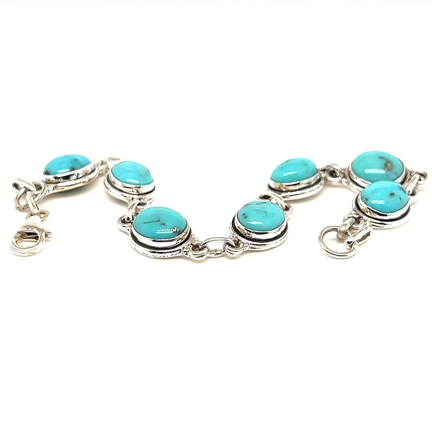 Ganesha Handicrafts, Sterling Silver Bracelet (925) Blue Turquoise, Sterling Silver Bracelet, 925-Blue Turquoise Silver Bracelet, Womens Trending Bracelet, Modern Sterling silver Bracelet.