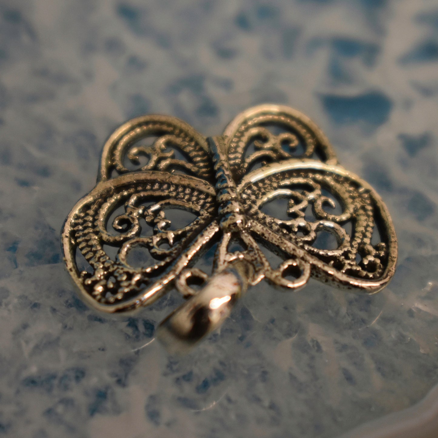 Ganesha Handicrafts, Sterling Silver Butterfly Pendant (925), Silver Butterfly Pendant, 925-Sterling Silver Pendant, Women's Trending Pendant, Modern Pendant for Women, Butterfly Model Pendant.