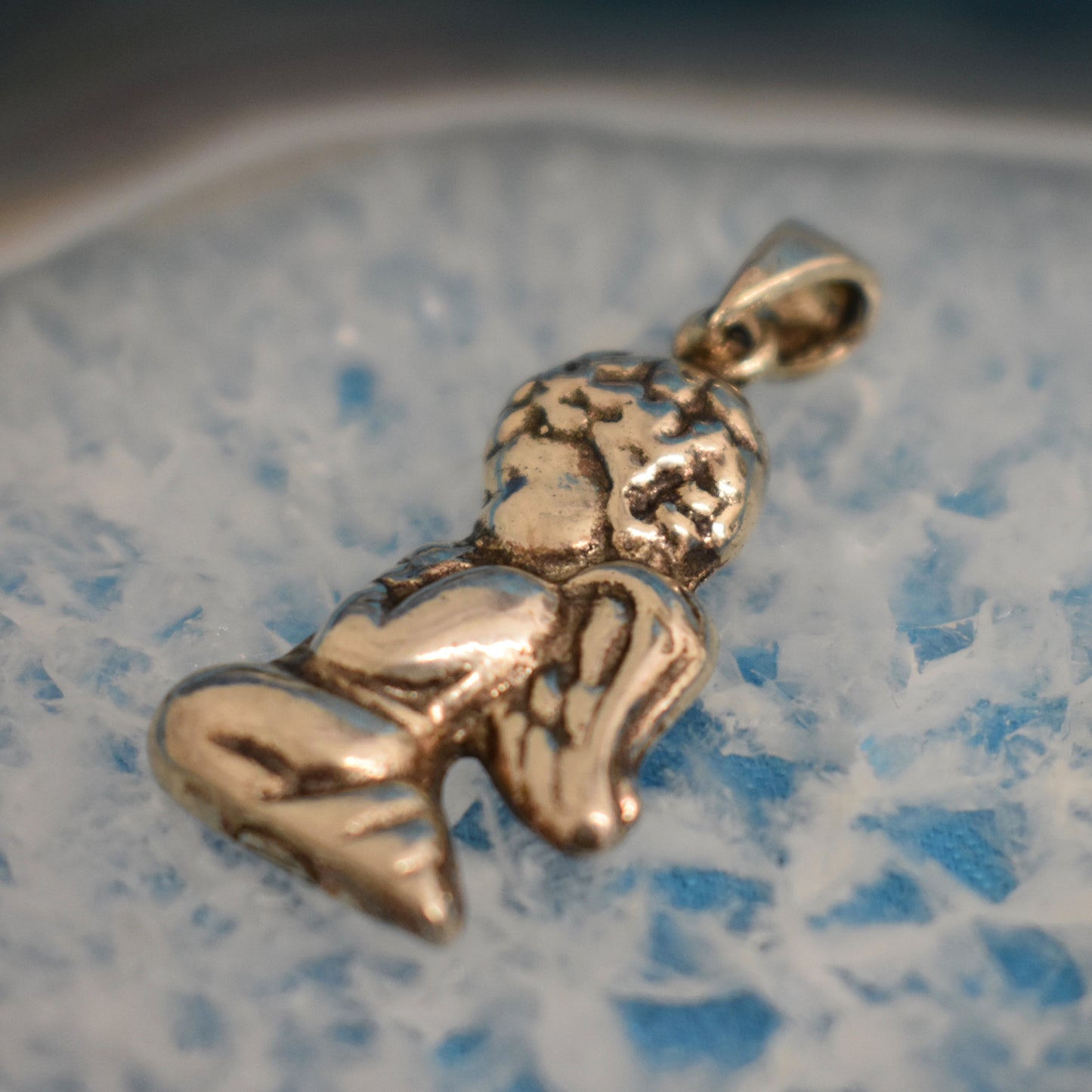Ganesha Handicrafts, Sterling Silver Cherub Pendant (925), Silver Cherub Pendant, Women's Trending Pendant, Women's Modern Pendant, 925-Sterling Silver Pendant.