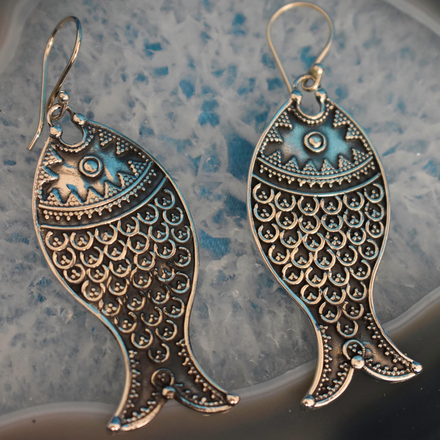 Submit Edit alt text Ganesha Handicrafts, Sterling Silver Fish Tail Earrings (925), Silver Fish Earrings, 925-Silver Earrings, Womens Trending Earrings, Fish Tail Modal earrings, Women's Fashion Stylized Earrings.