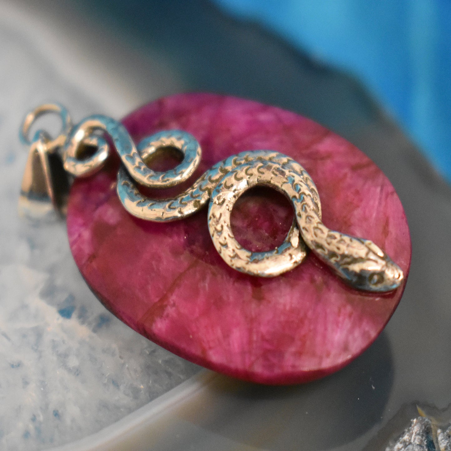 Ganesha Handicrafts, Sterling Silver Snake wrap Pendant (925), Sterling Silver Snake wrap Pendant (925), 925-Silver Snake Wrap Pendant, Womens Trending Pendant, Snake Wrap Silver Pendant, new Model Pendant, Ruby Snake wrap Pendant.