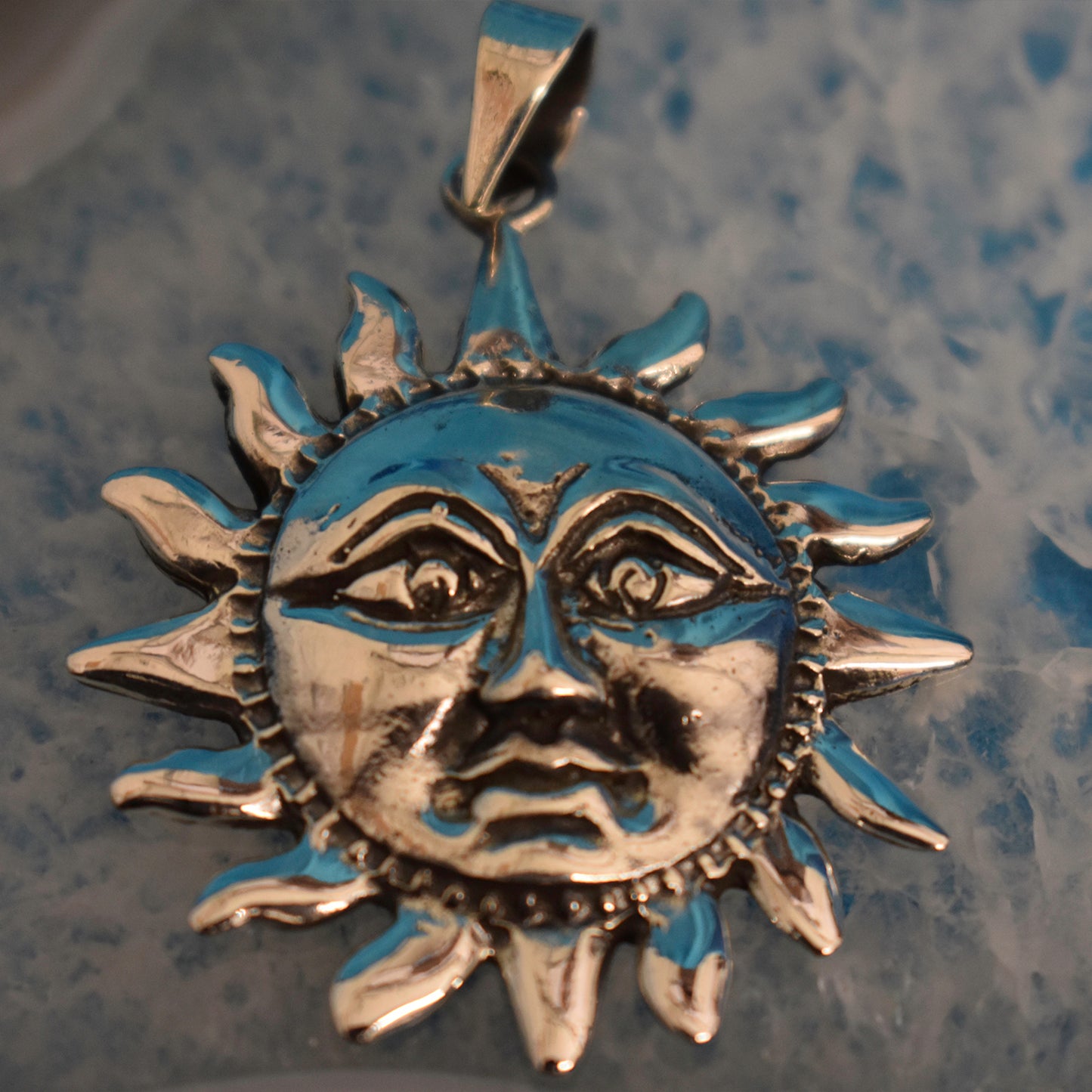 Ganesha Handicrafts, Sterling Silver Sun Pendant (925), Silver Sun Pendant, 925-Silver Sun Model Pendant, Womens New Trending Pendant, Women's Modern Pendant.