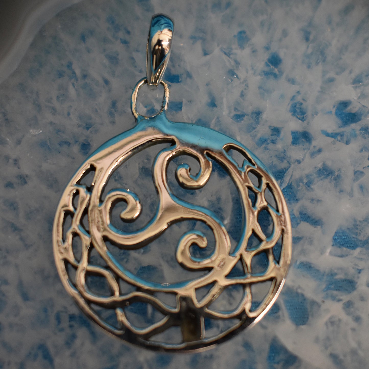 Ganesha Handicrafts, Sterling Silver Triskele Spiral (925), Sterling Silver Spiral, 925-Sterling Silver Spiral, Womens Trending Spiral, Womens New model Spiral, Women Fashion Silver Triskele Spiral.