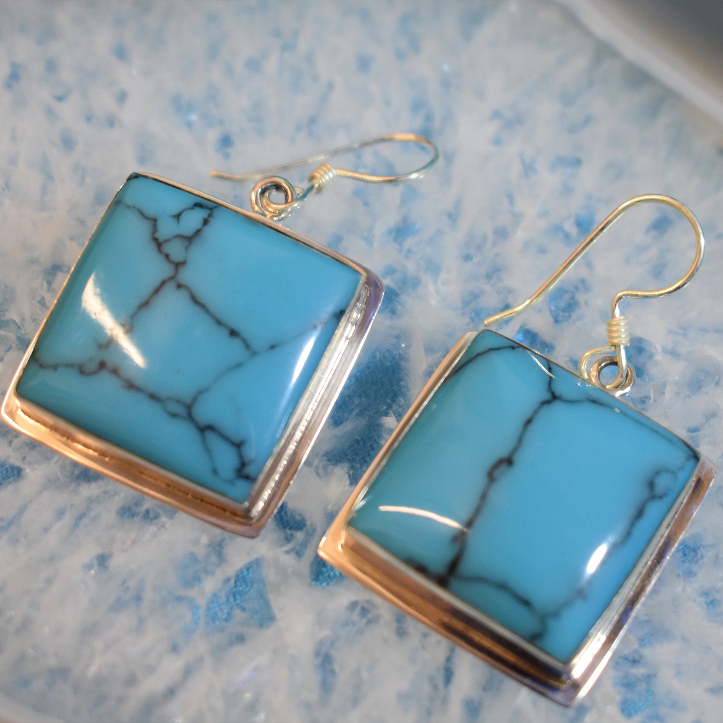 Ganesha Handicrafts, Sterling Silver Turquoise Earrings (925), Silver Earrings, 925-Silver Earring, Womens Trending Earrings, Women Fashion Earring, Turquoise Earrings, Stylish Earring.