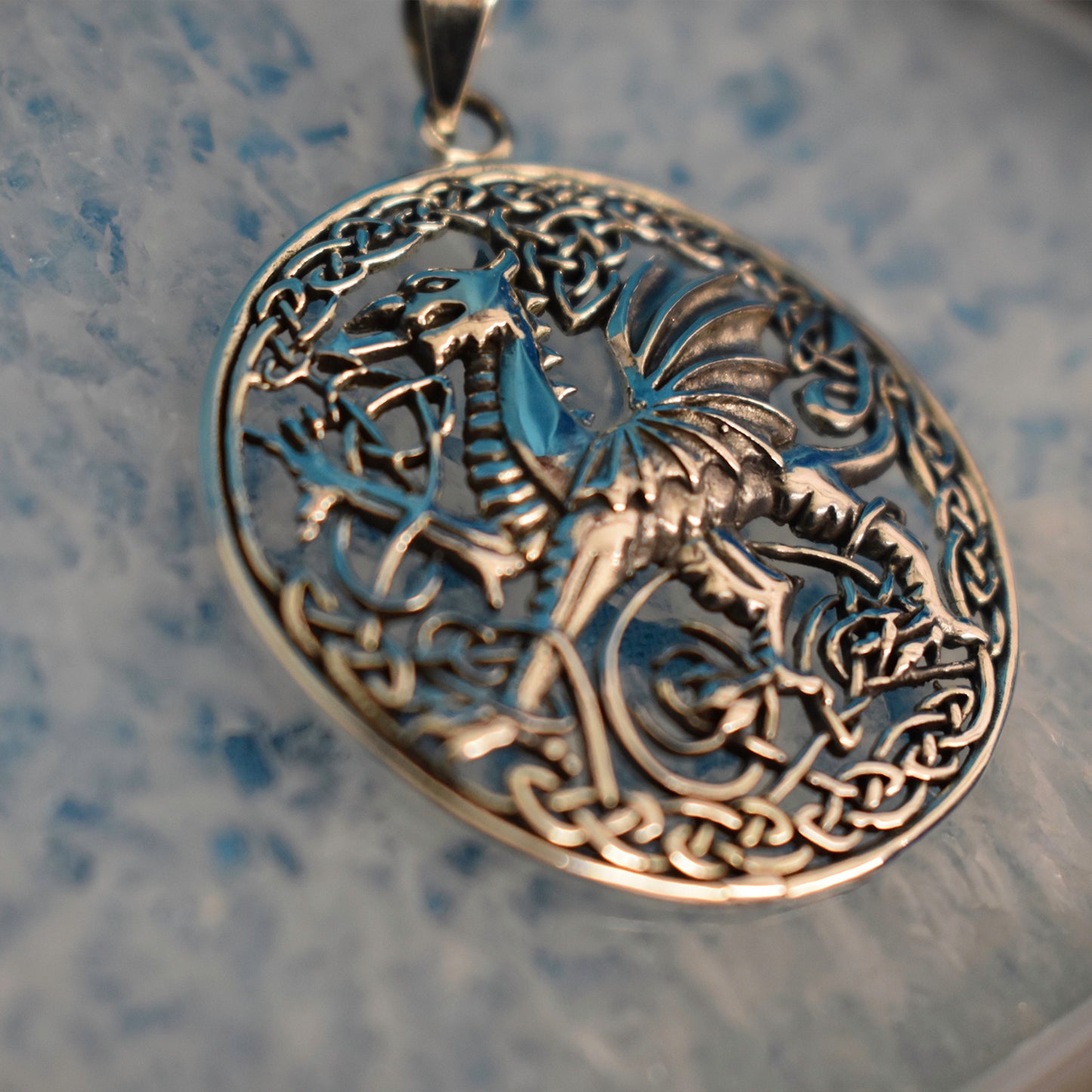 Ganesha Handicrafts, Sterling Silver Welsh Dragon Pendant (925), Silver Dragon Pendant, 925-Silver Pendant, New Trending Pendant, NO.1 Model Pendant.