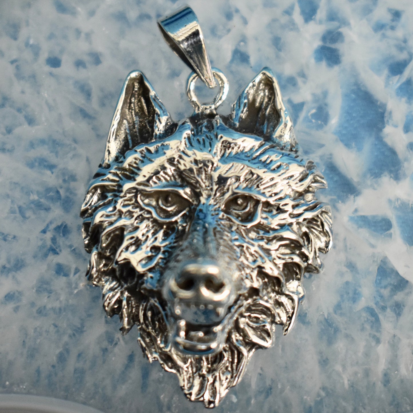 Ganesha Handicrafts, Sterling Silver Wolf Face Pendant (925), Silver Pendant, 925-Sterling Silver Pendant, Women's Trending Pendant, Wolf Face Pendant, New Model Pendant, New Modern Pendant.
