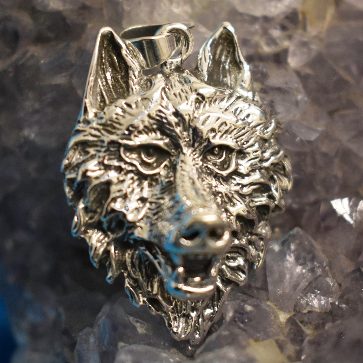 Ganesha Handicrafts, Sterling Silver Wolf Face Pendant (925), Silver Pendant, 925-Sterling Silver Pendant, Women's Trending Pendant, Wolf Face Pendant, New Model Pendant, New Modern Pendant.