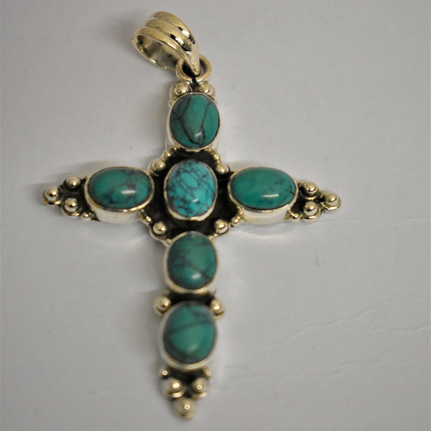 Ganesha Handicrafts, Turquoise Cross Pendant, Womens Turquoise Pendant, Womens Trending Pendant, New Model Womens Pendant, Modern Pendant for Women's Collection, Women's Stylish Pendant.