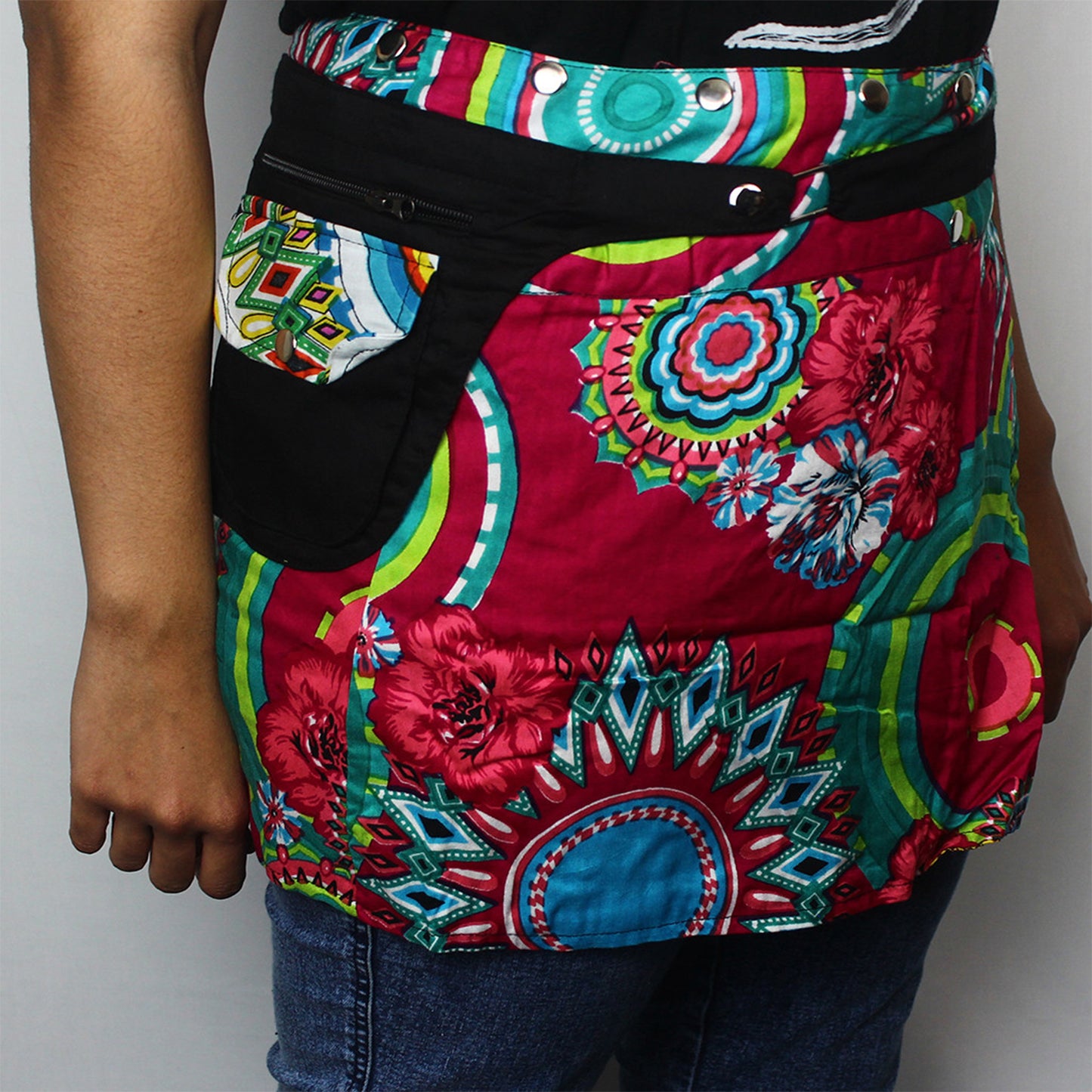 Ganesha Handicrafts, Unisex Festival Utility Bag Skirt, Utility Bag Skirt, Womens Fashion Bag, Modern Unisex Festival Bag skirt, Trending Bag Skirt. Red Bag Skirt.