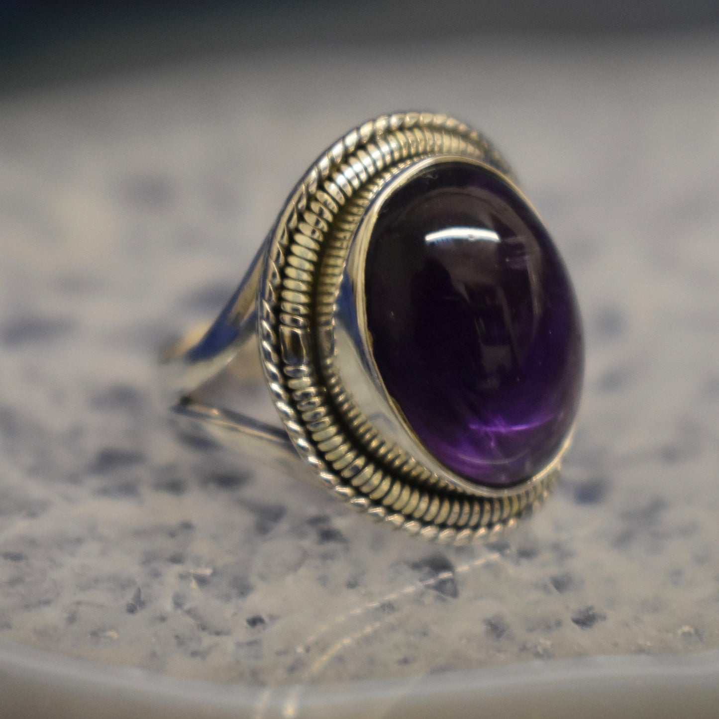 Ganesha Handicrafts, Vintage Detailed Amethyst Ring, Vintage Amethyst Ring, Amethyst Ring, Womens Trending Ring, 925-Streling Silver Amethyst Ring, Silver Vintage Ring, Womens New Model Ring.
