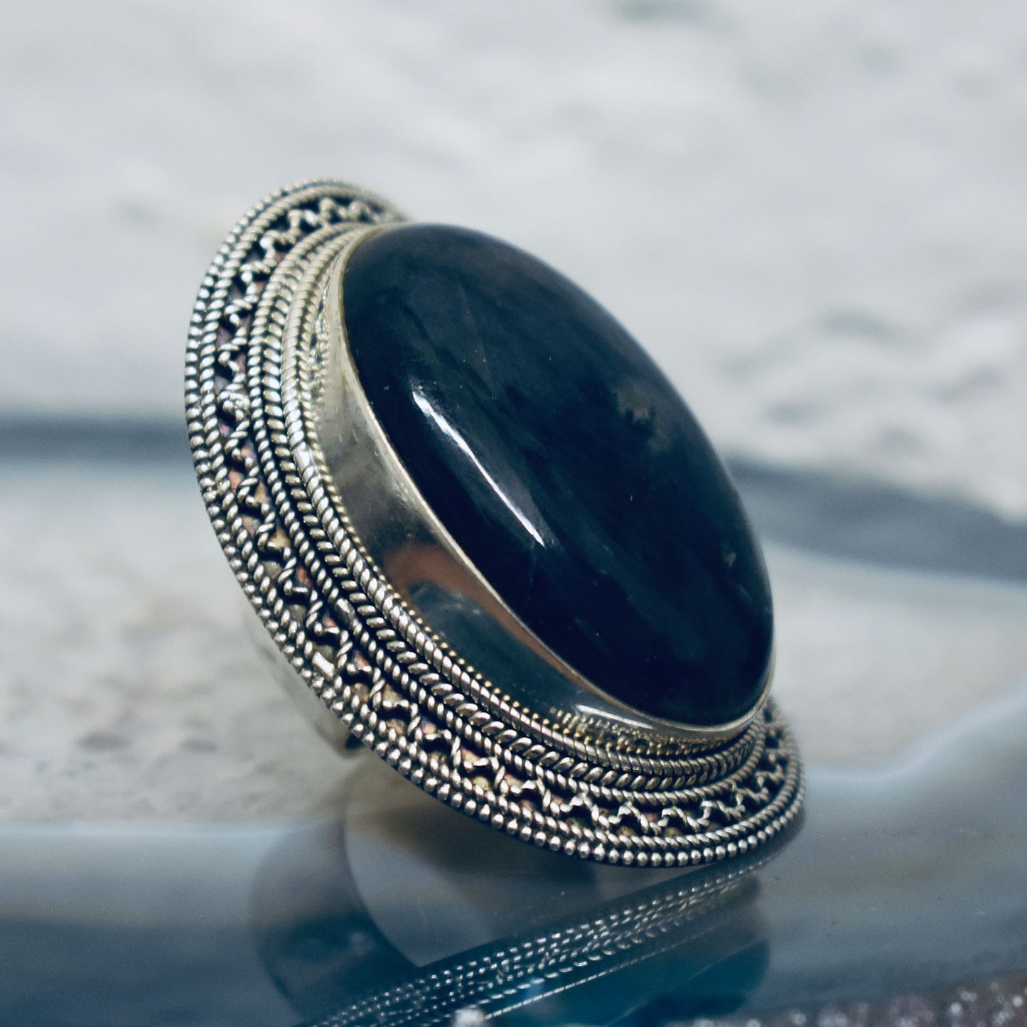 Ganesha Handicrafts, Vintage Labradorite Ring, Vintage Ring, Labradorite Ring, Womens Trending Ring, New Womens Model Ring, Womens Fashion Stylish Ring.