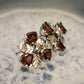 Ganesha Handicrafts, Garnet Floral Studs, Garnet Studs, Womens Floral Studs, New Model Stud, Womens Trending Studs, New Model Womens Studs, Women's Modern Studs, Fashion for Women's Studs. 